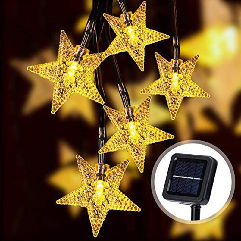Solar-Powered LED 5-point Star String Lights Outdoor Decorative Lights_27