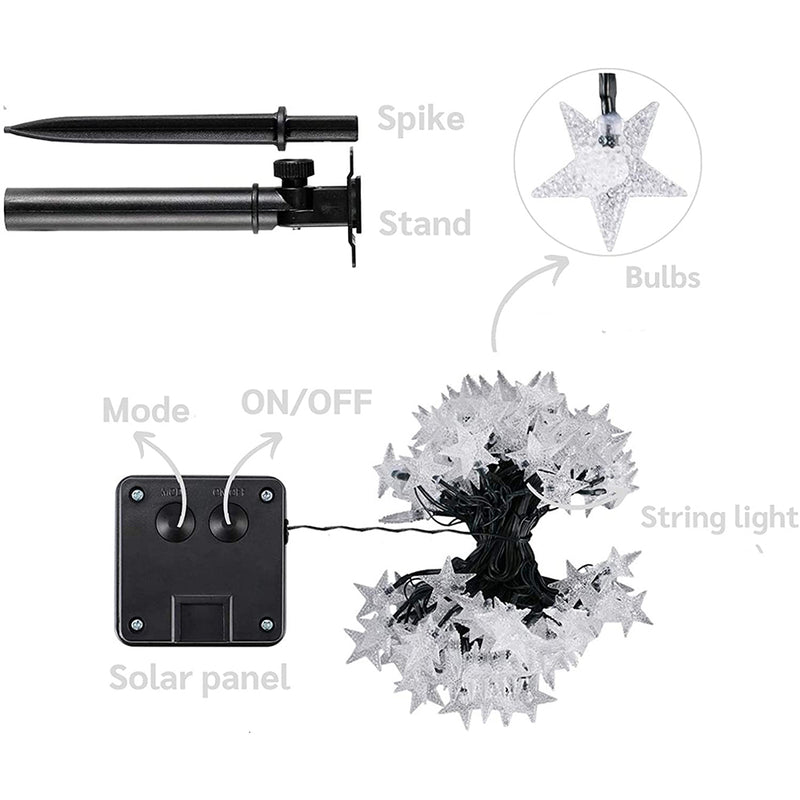 Solar-Powered LED 5-point Star String Lights Outdoor Decorative Lights_13