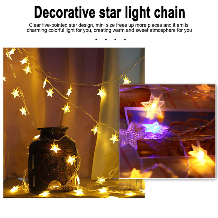 Solar-Powered LED 5-point Star String Lights Outdoor Decorative Lights_2
