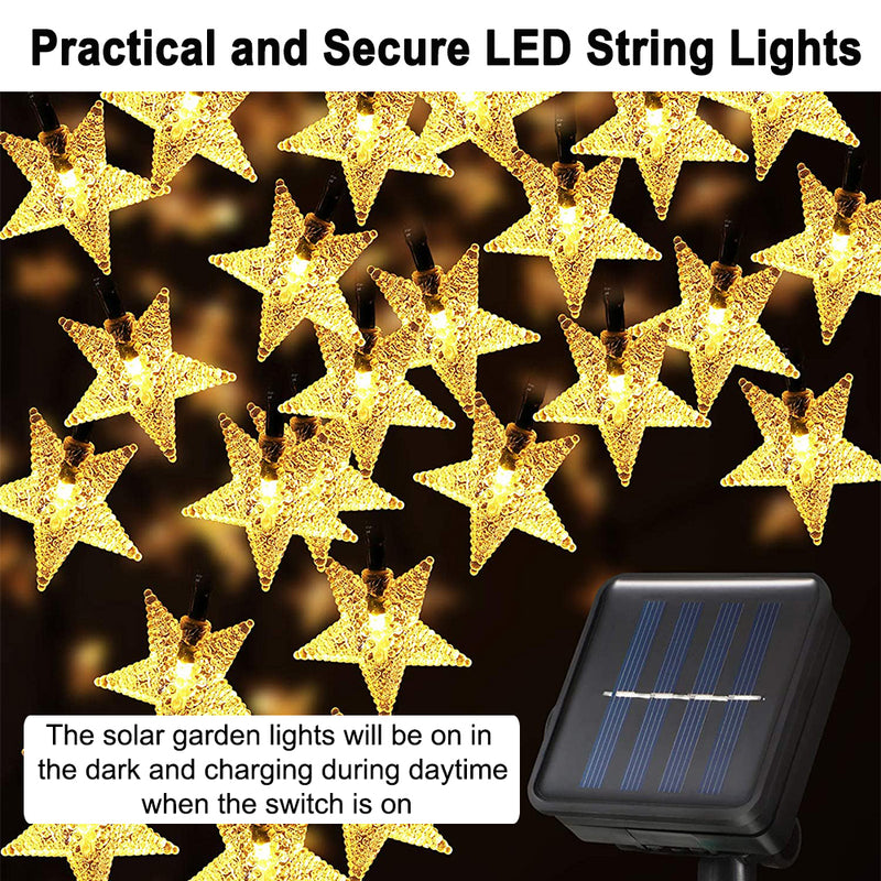 Solar-Powered LED 5-point Star String Lights Outdoor Decorative Lights_3