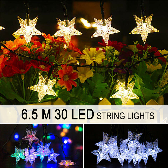 Solar-Powered LED 5-point Star String Lights Outdoor Decorative Lights_6