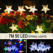 Solar-Powered LED 5-point Star String Lights Outdoor Decorative Lights_7