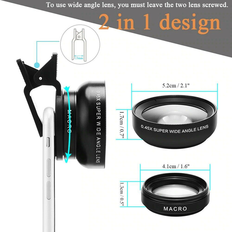 Universal 2-in-1 Wide Angle and Macro Lens Mobile Phone Clip HD Camera Lens_9