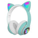 Foldable Flashing Light BT Wireless Cat Ear Headset with Mic_12