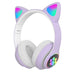 Foldable Flashing Light BT Wireless Cat Ear Headset with Mic_13