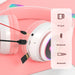 Foldable Flashing Light BT Wireless Cat Ear Headset with Mic_6