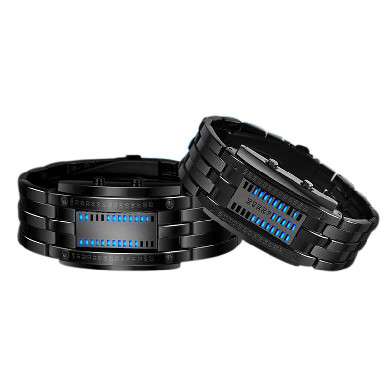Creative Binary Watch LED Digital Display Buckle Type Lock Wristwatch_10