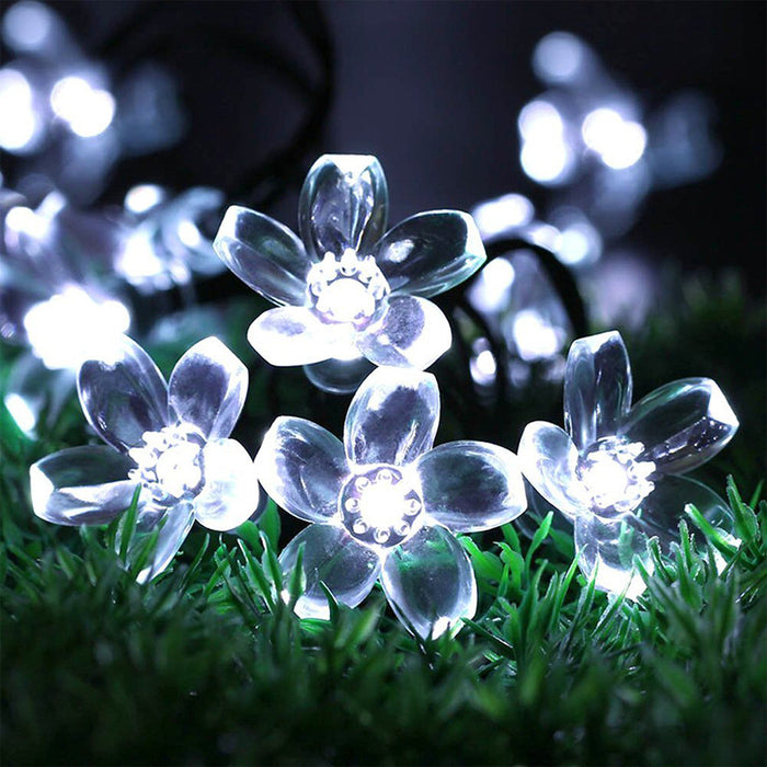 Solar Powered Flower String Lights Cherry Blossom Sakura Fairy Lights_17
