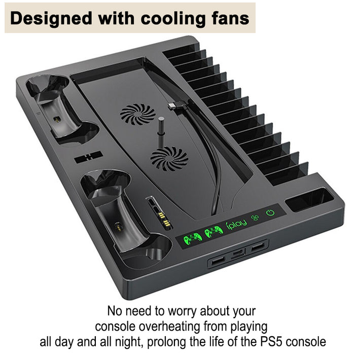 Multifunctional Vertical Stand PS5 Cooling Base and Charging Station_1