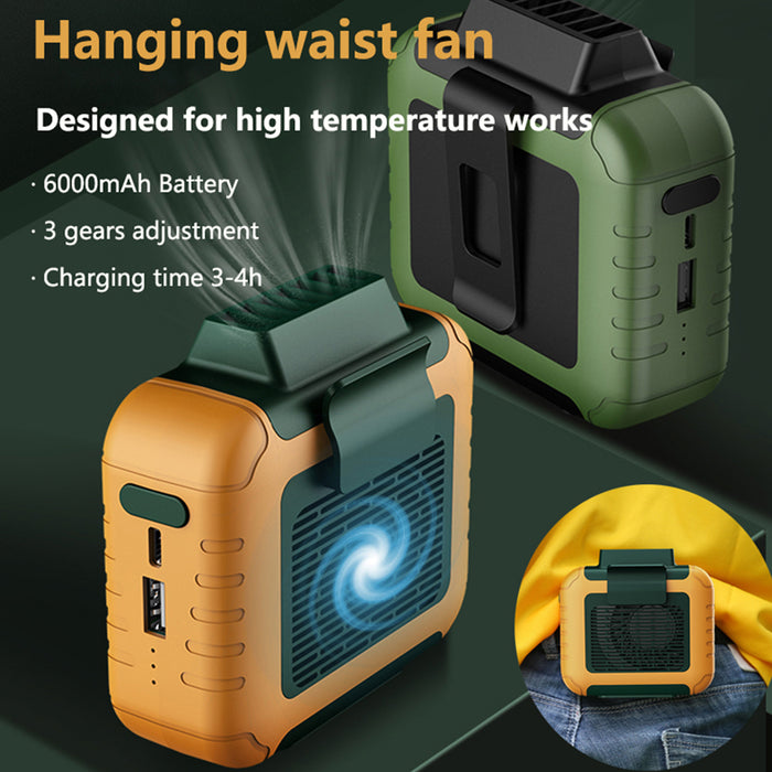 USB Portable Personal Hanging Waist Fan with Rechargeable Battery_7