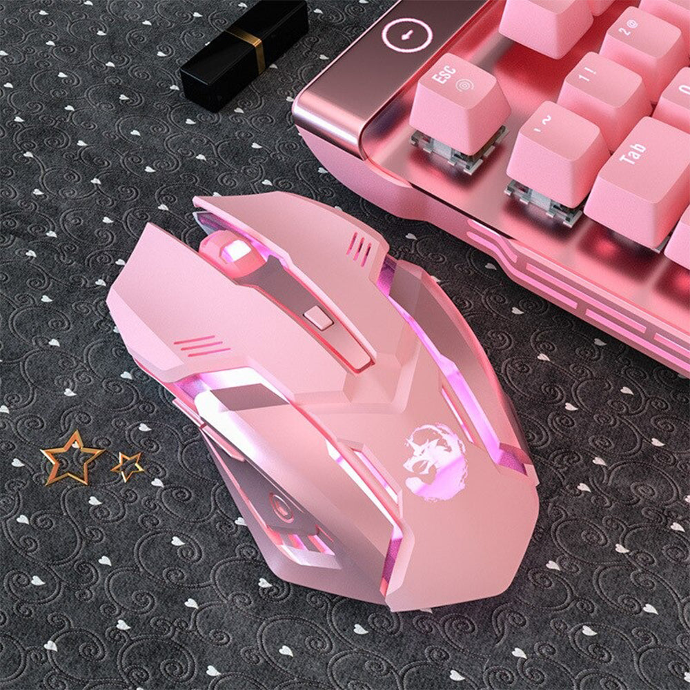 Ergonomic 6 Key Wireless Rechargeable Gaming Mouse with Backlight ...