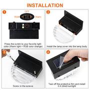 4-pc Outdoor Solar LED Deck Light Garden Decoration Wall and Step Light_6