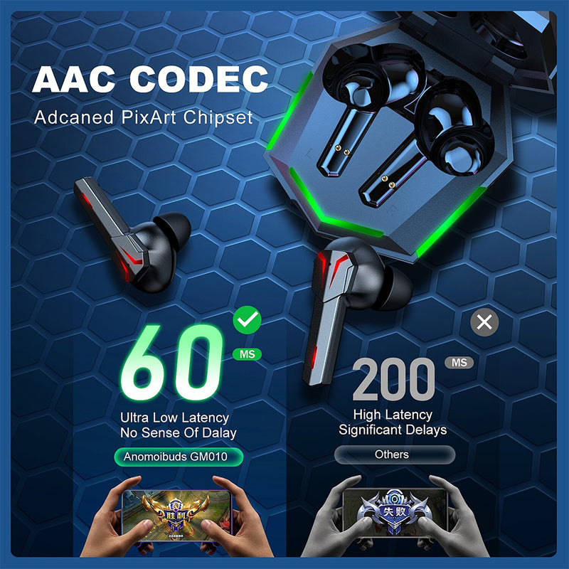 Low Latency TWS Bluetooth Gaming Earphones with Charging Case_8