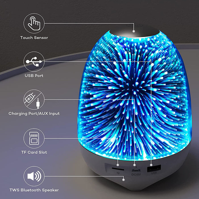 3D Star Sky Crystal Touch Control Bluetooth Speaker with LED Night Light_1