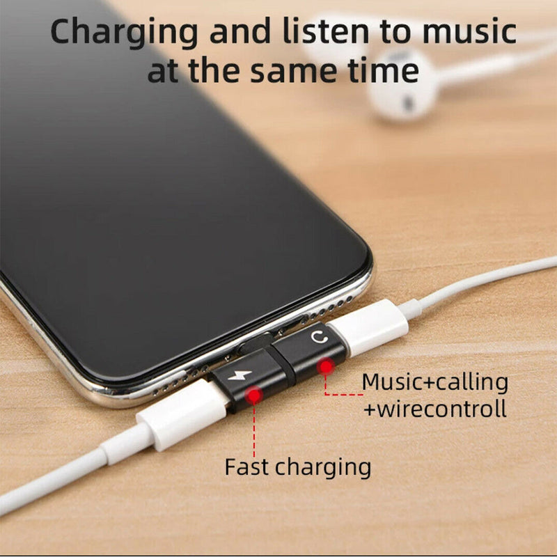 T- Shaped Dual Port Headset and Charger Splitter for Apple iPhone_12