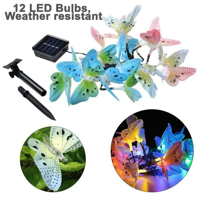 Fiber Optics Butterfly String Lights 12 LED Outdoor Decoration Lights_14