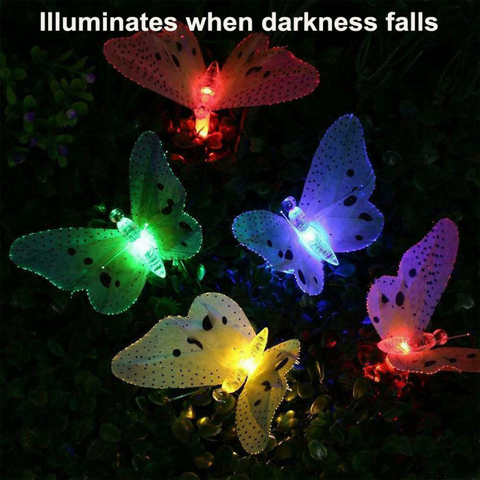 Fiber Optics Butterfly String Lights 12 LED Outdoor Decoration Lights_2