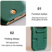 3 Speed Foldable USB Rechargeable Handheld Fan_12