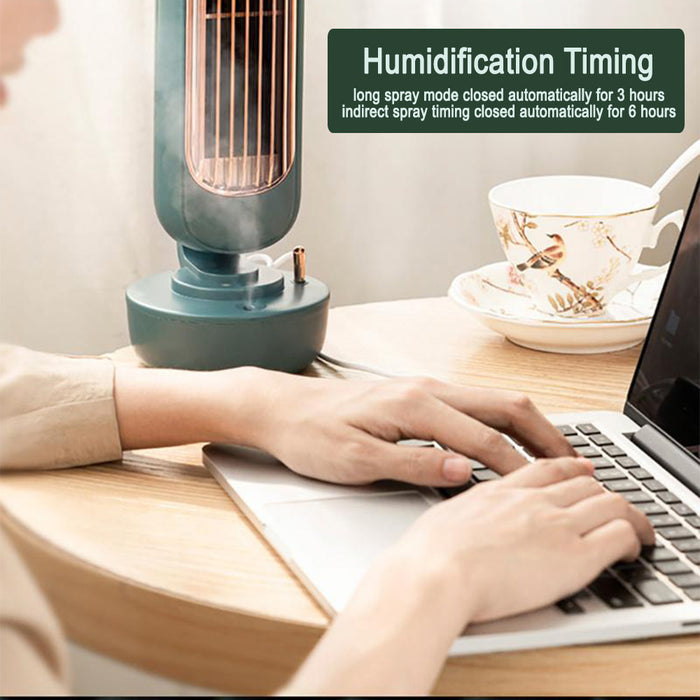 Retro Humidification Silent Wireless USB Rechargeable Tower Fan_12