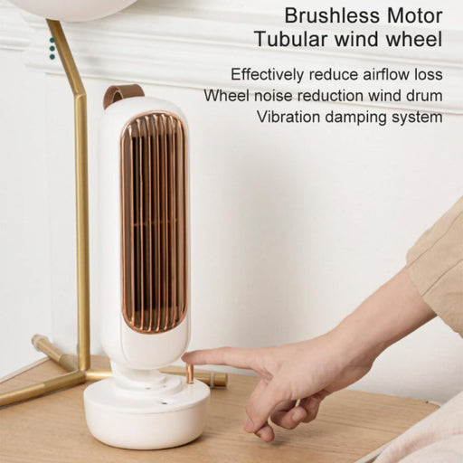 Retro Humidification Silent Wireless USB Rechargeable Tower Fan_9