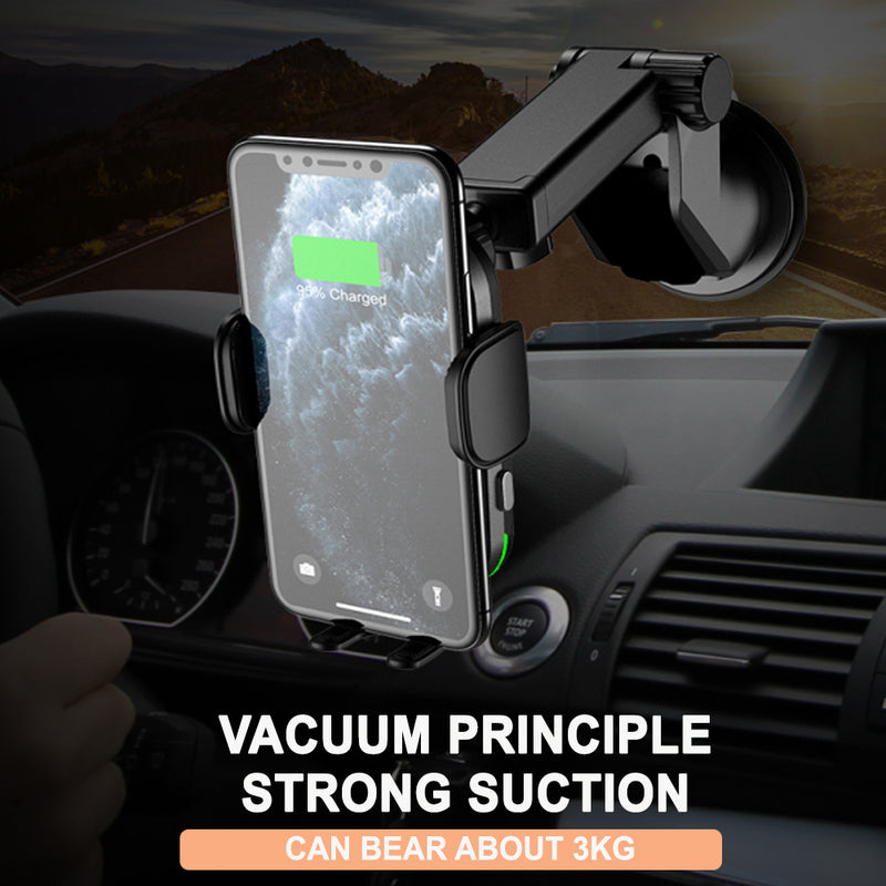 15W Fast Charging Wireless Car Phone Holder and QI Charger_9