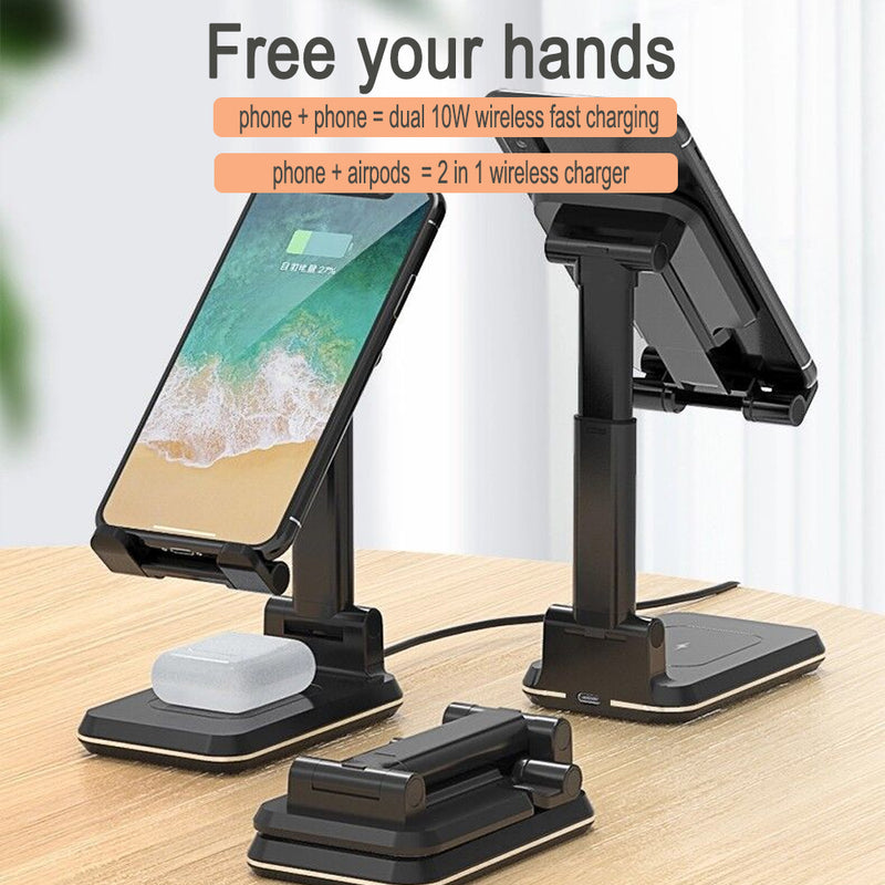 10W QI Wireless Charger Stand Telescopic Desktop Phone Bracket_11