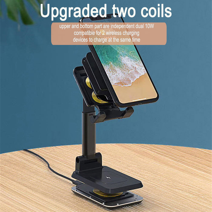 10W QI Wireless Charger Stand Telescopic Desktop Phone Bracket_13