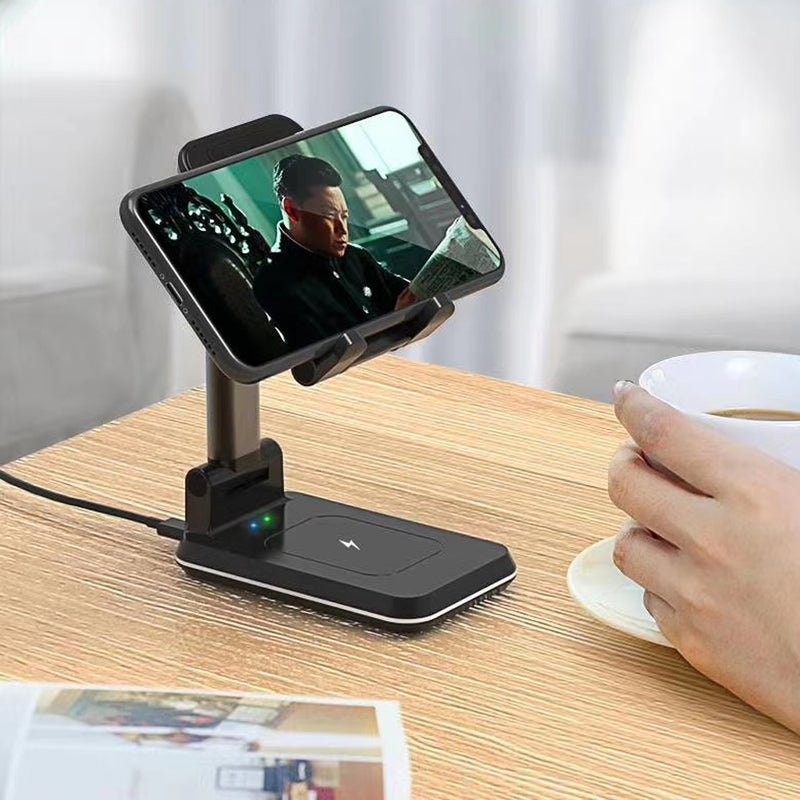 10W QI Wireless Charger Stand Telescopic Desktop Phone Bracket_1
