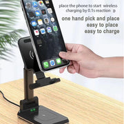 10W QI Wireless Charger Stand Telescopic Desktop Phone Bracket_2
