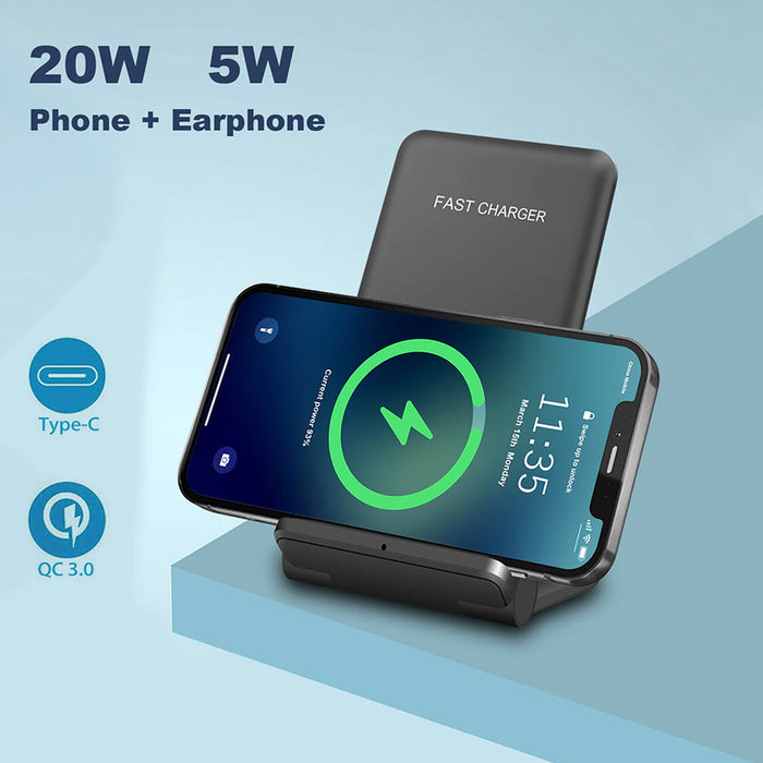 2-in-1 Foldable QI Enabled Wireless Charger Fast Charging Dock_8