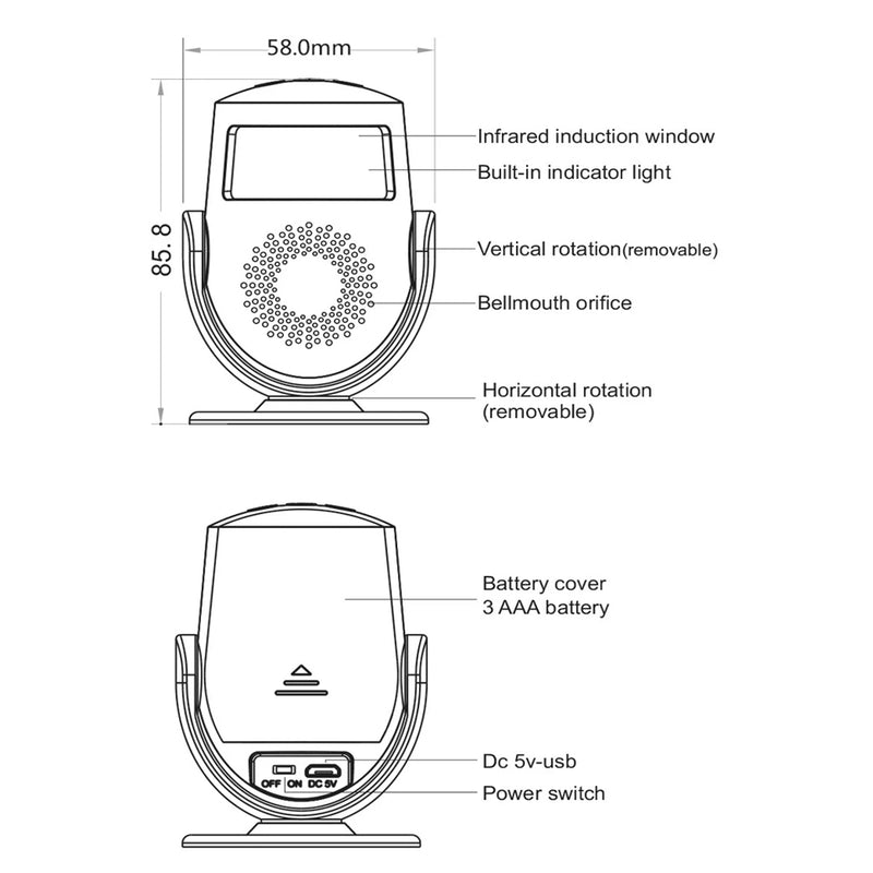 PIR Motion Sensor Doorbell Anti-Theft Sensor Alarm System_7