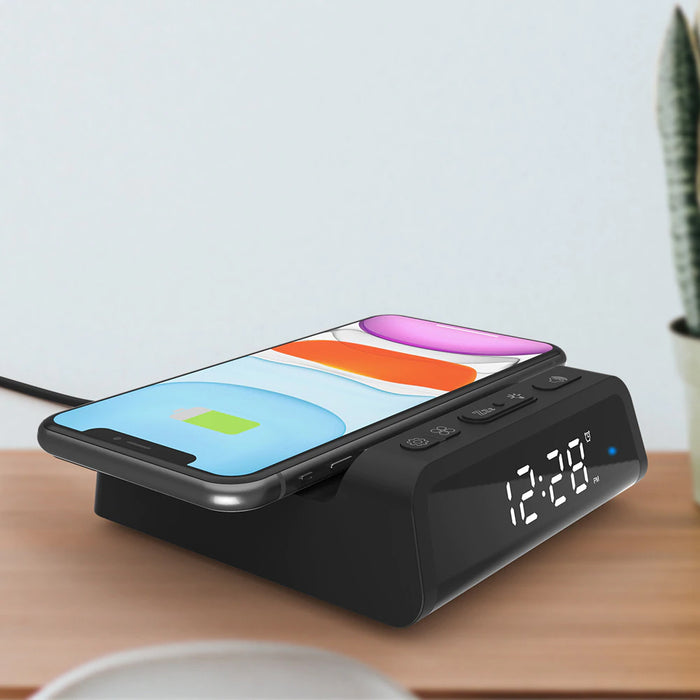 Digital Alarm Clock with Wireless Charging Pad for QI Devices_8