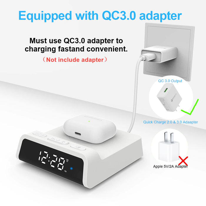 Digital Alarm Clock with Wireless Charging Pad for QI Devices_1