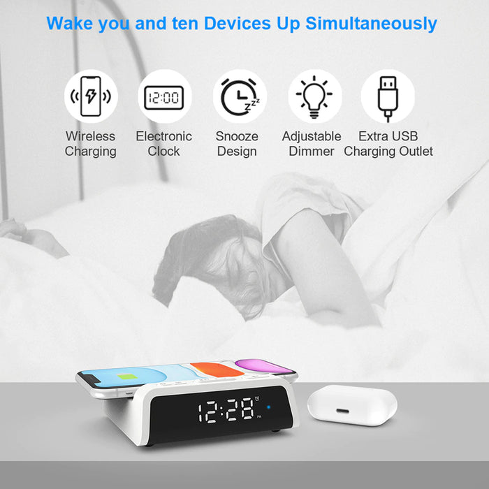 Digital Alarm Clock with Wireless Charging Pad for QI Devices_4