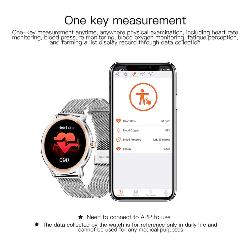 Full Touch Screen iOS Android Support Smart Watch for Women_4
