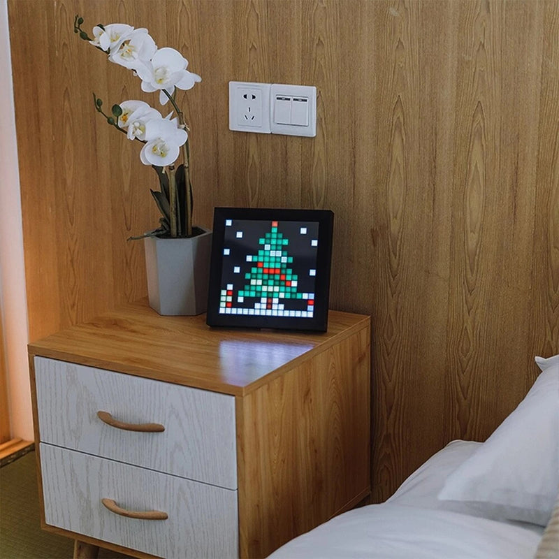 Pixel Bluetooth Photo Frame with Colorful LED Light Wall Clock_2