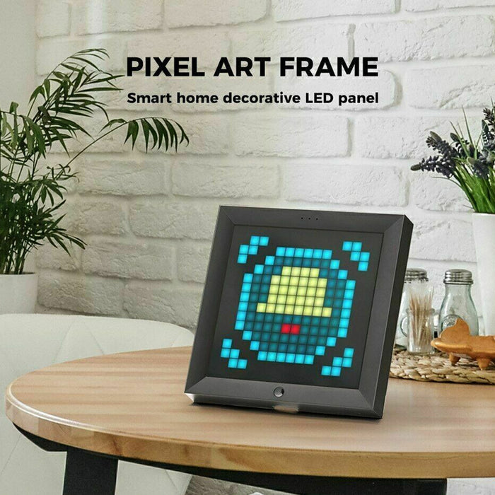 Pixel Bluetooth Photo Frame with Colorful LED Light Wall Clock_10