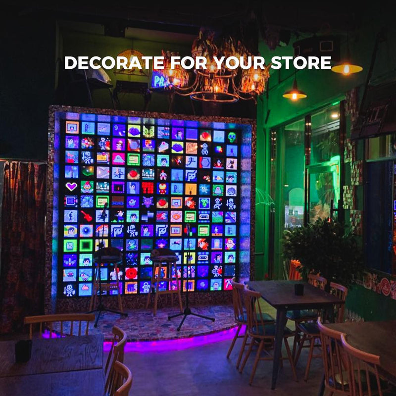 Pixel Bluetooth Photo Frame with Colorful LED Light Wall Clock_14