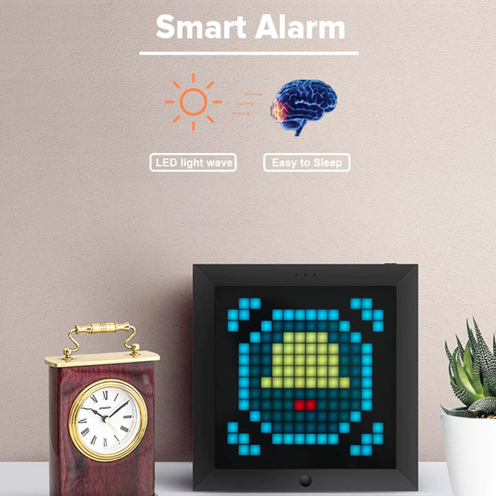Pixel Bluetooth Photo Frame with Colorful LED Light Wall Clock_4