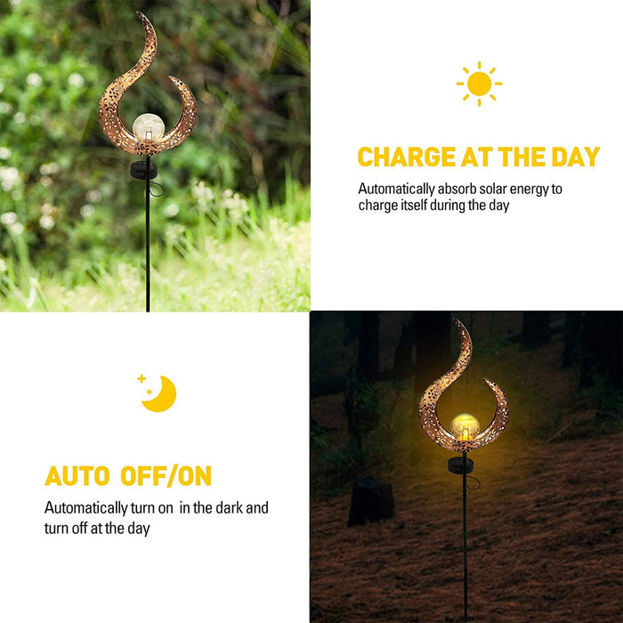 1 Pc Garden Décor Outdoor Solar Powered Hollow Flame Light_9