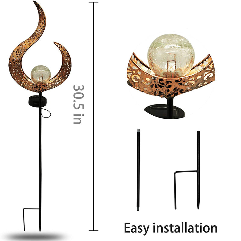 1 Pc Garden Décor Outdoor Solar Powered Hollow Flame Light_12