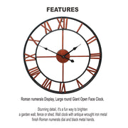 Roman Numeral Vintage Battery-Operated Antique Style Wall Clock_10