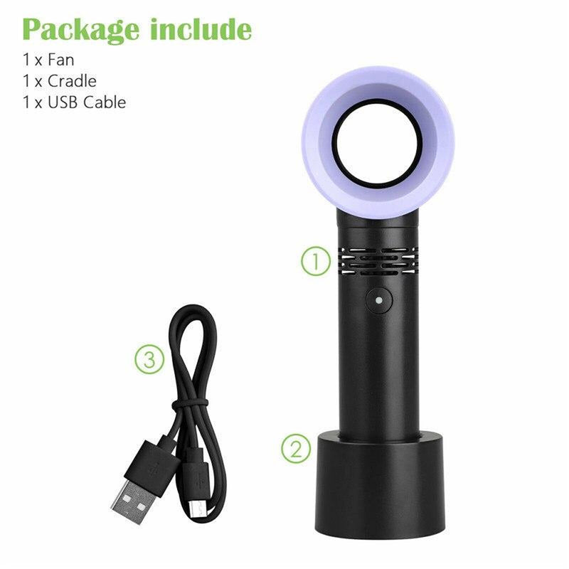3 Speed Portable Bladeless Handheld Rechargeable Fan_13