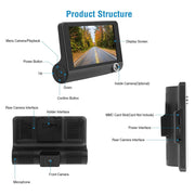 HD Front Rear & Interior Three Lens Car Dashboard Camera_14