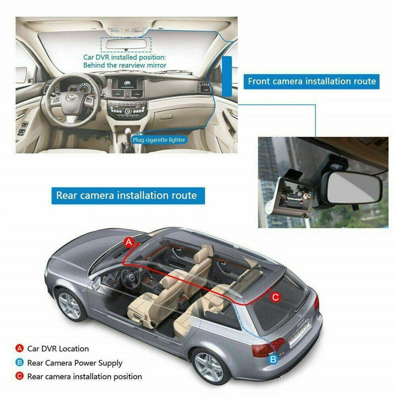 HD Front Rear & Interior Three Lens Car Dashboard Camera_7