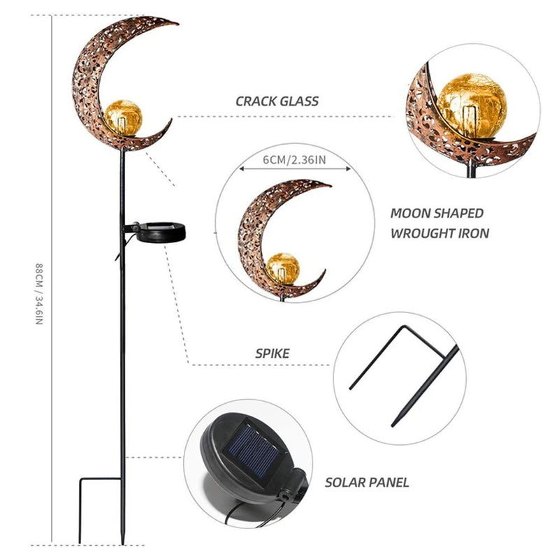 Crescent Hollow Half Moon Solar Powered Stake Lights_13