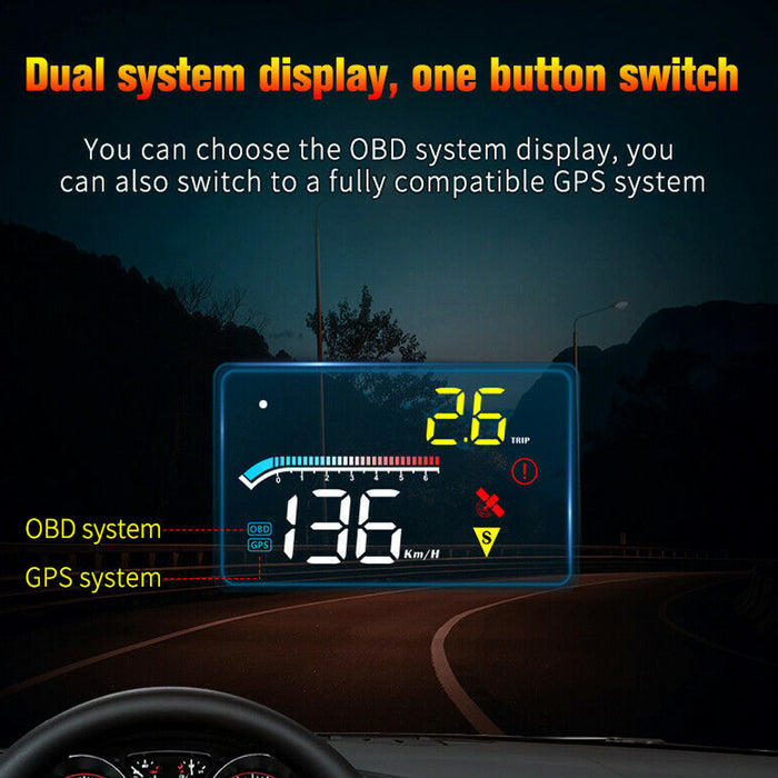 3.5 Inch Universal Car Auto HUD Dual System with Digital Screen_11