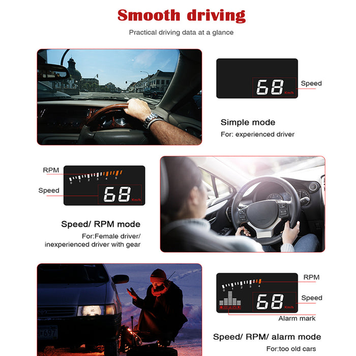 X5 Car Wind Shield HUD Car Mounted GPS Heads Up Display_9