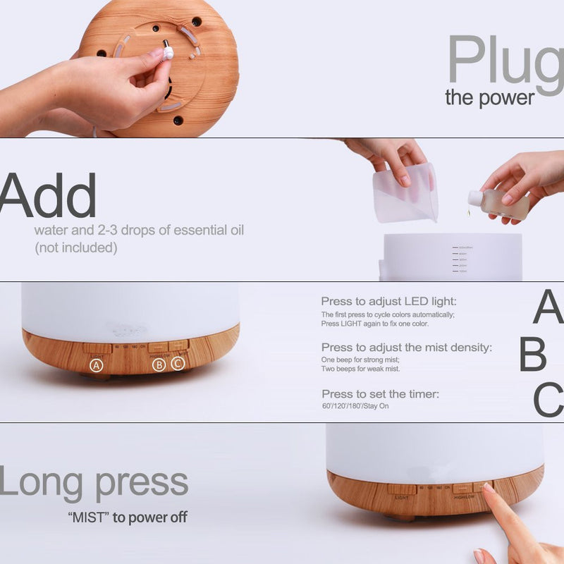 Aroma Therapy Scent Diffuser Humidifier and LED Night Light_7