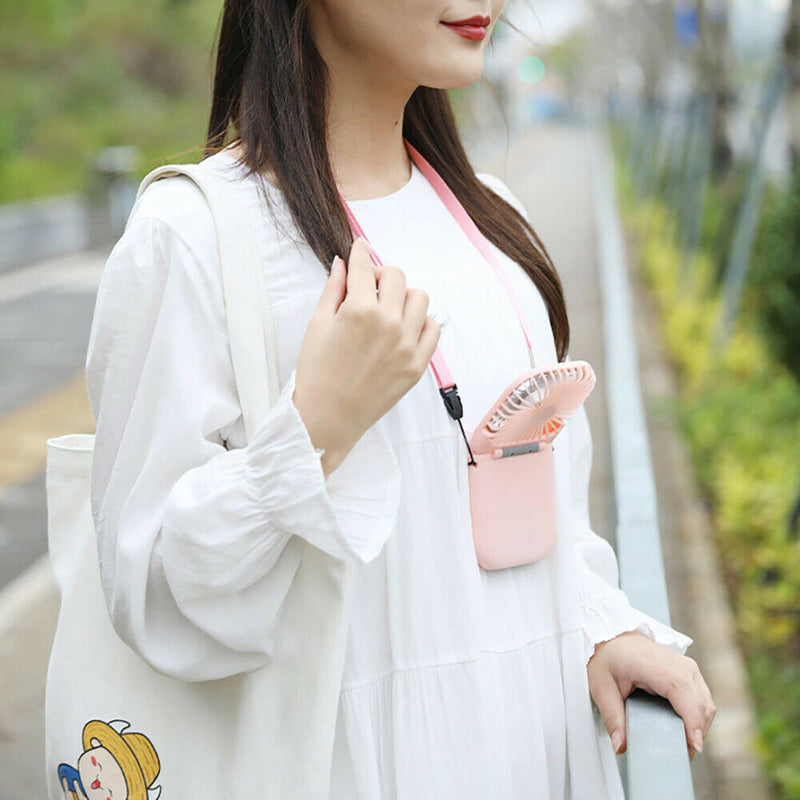 Portable Folding USB Rechargeable Mini Hanging Neck Fan_19